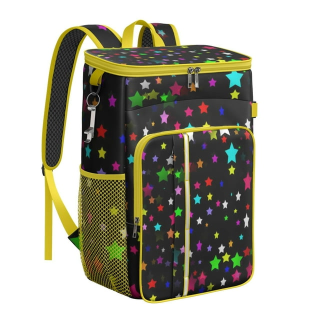 Abstract Geometric Insulated Backpack Cooler 20L - Leakproof Picnic & Beach Cooler Bag - Pop Art Design with High-Capacity Storage