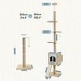 thumbnail image 2 of Cat Tower 5-Tier Floor to Ceiling Cat Tree Height，Adjustable, Tall Cat Climbing Tree Featuring with Scratching Post, Cozy Bed,Interactive Ball Toy for Indoor Cats/Kitten, 2 of 9