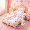 thumbnail image 2 of meiyoeat Cute Floral Initial Print Twin Sheet Sets For Girls,Multicolor Flowers Monogrammed H Letter Bedding For Kids,3-Piece, 2 of 6