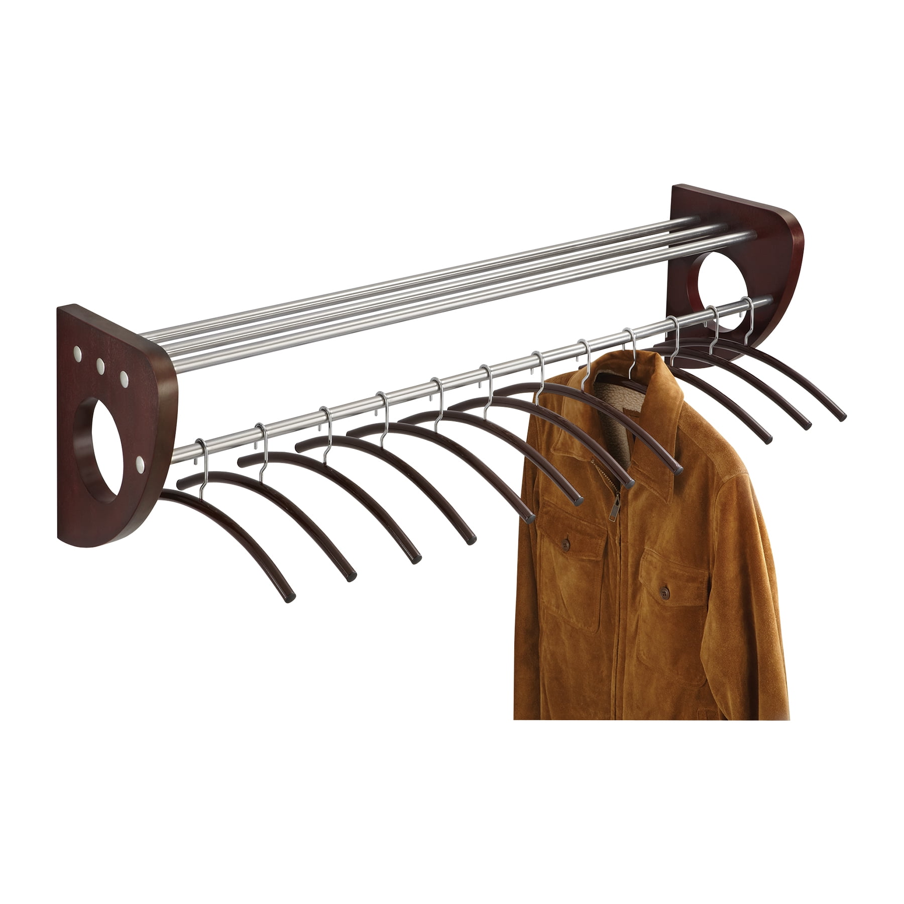 Safco 4213MH Coat Racks Mode 48 In Wood Wall Coat Rack With Hangers