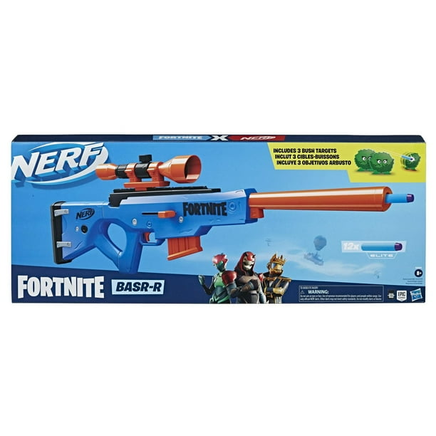 Nerf Fortnite BASR-R Bolt Action Blaster -- Includes 3 Bush