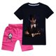 thumbnail image 1 of Conjunto de ropa de verano para niñas 100% algodón, ropa deportiva para niños, camiseta de 2 piezas y pantalones cortos zhangyuxiang LED, 1 of 2