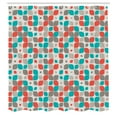 thumbnail image 3 of Ambesonne Traditional Shower Curtain, Retro Mosaic Motif, 69"Wx84"L, Warm Taupe Turquoise, 3 of 5