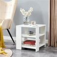 thumbnail image 1 of Leiln. Z Modern Bedside Table/Sofa Three-Layer Side Table/Multi-Function Bedside Table Table Lamp Living Room Bedroom Furniture, Easy to Assemble, White, 1 of 8