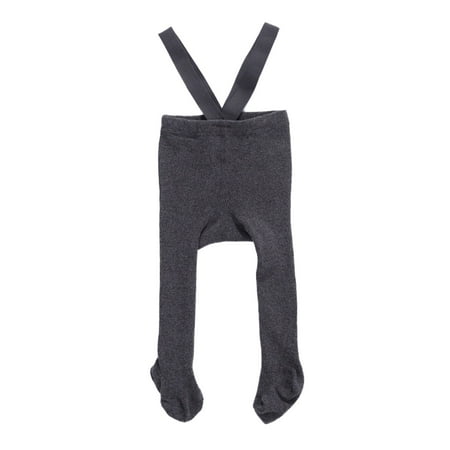 

Douhoow 0-3Y Baby Suspender Overall Pantyhose Solid Color Ribbed Knit Tights Infant Autumn Leggings