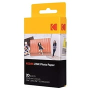 Papier photo Kodak Premium Zink 5,1 x 7,6 cm (20 feuilles) compatible avec Kodak Smile, Kodak Step, PRINTOMATIC