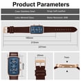 thumbnail image 6 of Men’s Vintage Quartz Watch Rectangular Dual-Dial Design with Dual Time Zone,Waterproof Man Watch with Leather Strap, Perfect for Travel & Business, 6 of 7