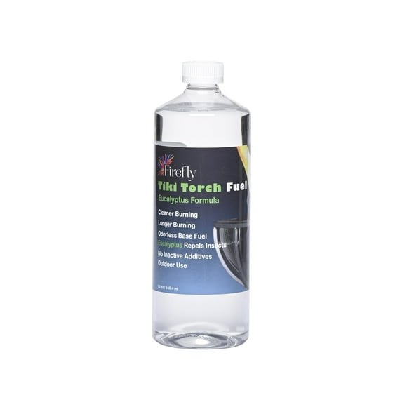 Tiki Torch Fuel Firefly Eucalyptus, 946 ml, con bajo contenido de humo