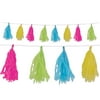 Beistle Tissue Tassel Garland cerise, lime green, turquoise, yellow (Case of 12)