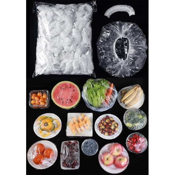 300PCS Bowl Covers for Bread Proofing – Elastic Plastic Food Covers, BPA-Free Reusable Disposable Wraps, Thickened Shower Caps for Bowls, Plates, fruit, Leftovers & Outdoor Picnics