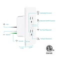 thumbnail image 3 of Kasa Smart Plug KP200, In-Wall Smart Home Wi-Fi Outlet Works with Alexa, Google Home & IFTTT, No Hub Required, Remote Control, ETL Certified , White,, 3 of 9