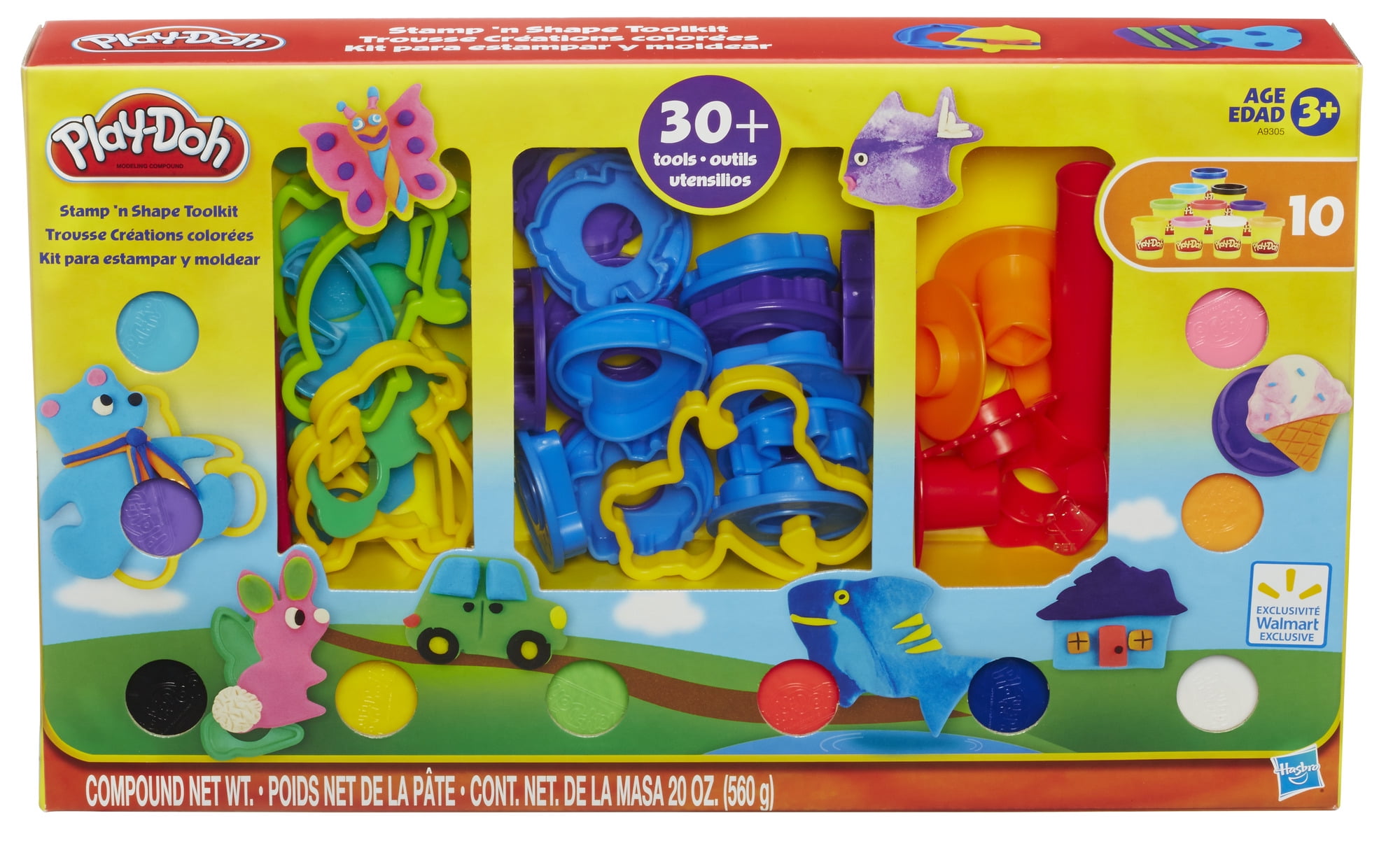 10 Numbers plus Multiple Shape Stamper Tools p... Details about   Hasbro Play-Doh Fundamentals 