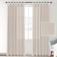 thumbnail image 6 of Semi Sheer Linen Curtains 70 inch Length for Living Room Back Tab Rod Pocket Modern Farmhouse Coastal Decor Cotton Textured Gauze Curtains Boho Sheer Curtains for Dining Room Office, 6 of 9