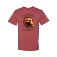 thumbnail image 2 of Wild Bobby, Firey Flaming Skull, Pop Culture, Men Graphic Tees, Vintage Heather Red, Large, 2 of 3