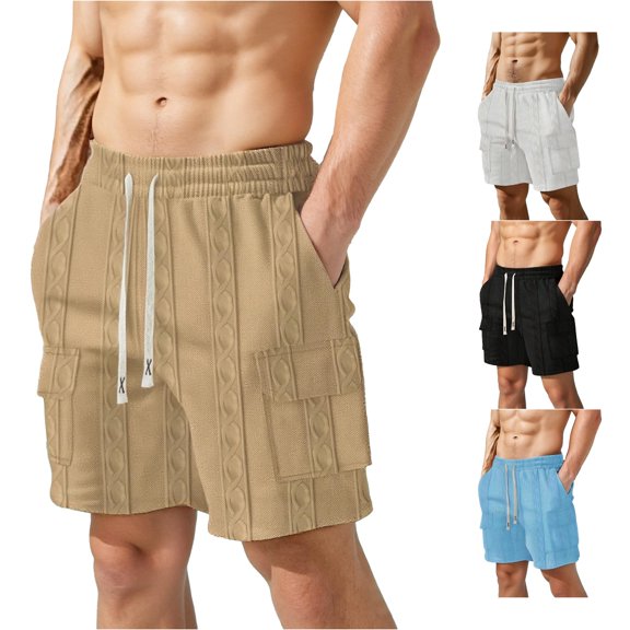 LiuXxxx Men's Casual Shorts Summer Comfortable Breathable Lightweight Outdoor Sports Walking Beach Gym Workout Khaki XL
