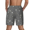 thumbnail image 3 of Kdxio Airplane Routes Around The World Print Men'S Swim Trunks With Compression Liner 7 Inch Inseam Quick Dry Swim Shorts, 3 of 7