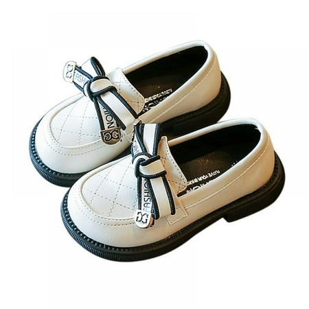 

BULLPIANO Casual Soft Bottom Spring Children Bowknot Decoration Design Korean Style Shoes-Non-Slip Princess Shoes Single Shoes Leather Shoes