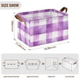 thumbnail image 7 of Yayeee Foldable Storage Basket for Shelves with Handles Set of 2 Waterproof Cloth Bins, Purple and White Pattern, 7 of 7