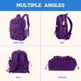 thumbnail image 6 of Dakimoe Mesh Backpack School Backpacks Large Capacity See Through Bookbag Stadium Approved with Multiple Compartments Pockets for School Beach Swimming Sports Work (Dark Purple), 6 of 8