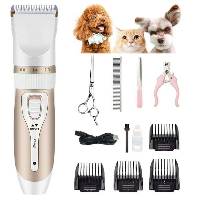 Dog Grooming Kit USB Rechargeable Cordless Dog Clipper Set Pet Hair Trimmer Kit