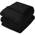 thumbnail image 5 of 3 Piece New Half Pinch Pleated Pattern Comforter Set, 800 TC, 100% Egyptian Cotton, Oversized Super King Size Black Solid, 5 of 6
