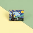 thumbnail image 5 of 2 pines de solapa con pintura esmaltada de noche estrellada de Van Gogh, multicolor, 1,75 pulgadas, 5 of 5