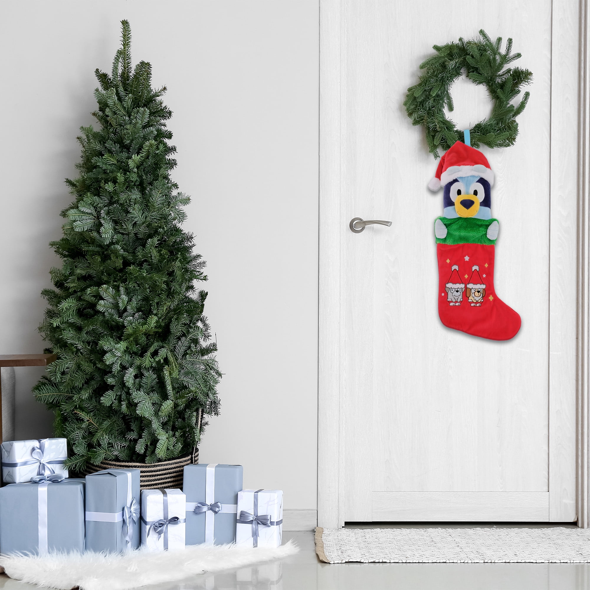 Bluey Three Dimensional Plush Head Christmas Stocking – 20 Inch