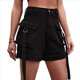 thumbnail image 1 of Pantalones Cortos de Sarga de Tiro Medio y Alto para Mujer, Elásticos, con Bolsillos, para Discotecas Negro S, 1 of 8