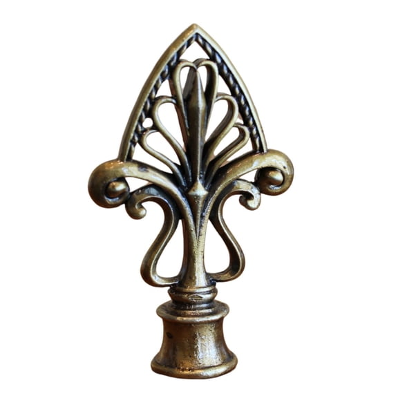 Vintage Filigree Lamp Finial Antique Brass, 3.2"h