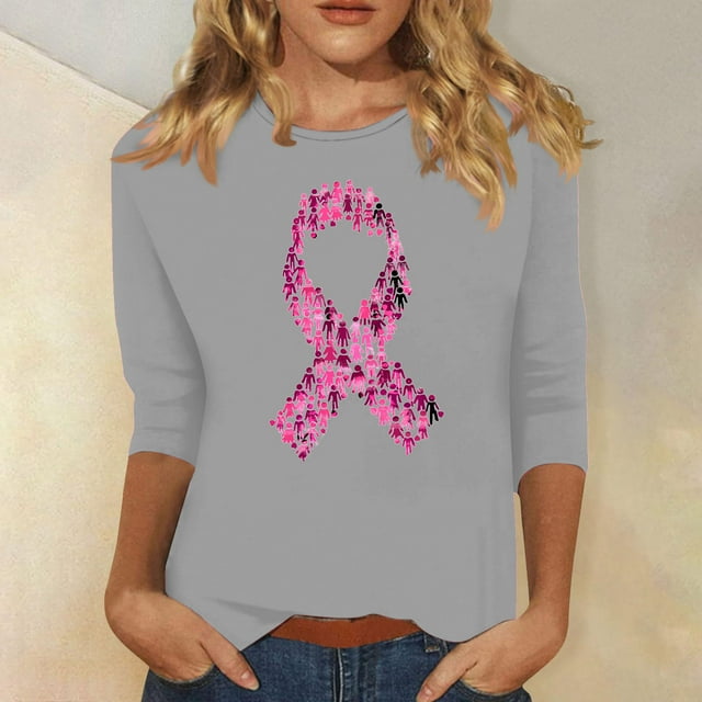 Jienlioq Hauts à Manches Longues pour Femmes T-Shirt à Manches 3/4 à Col Rond Imprimé pour Festival de Poitrine Décontracté et Ample pour Femmes Offres Cyberlundi