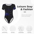 thumbnail image 6 of Uemuo Mathematica Science Pattern Women's One Piece Short Sleeve Swimsuit Rash Guard Surfing Modest Quick-drying Swimsuit Beach Essentials-XX-Large, 6 of 9