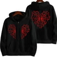 thumbnail image 2 of Lässige Frauen Reiß verschluss Sudaderas con capucha Jacke Spider Print Frauen Hoodie stilvolle Kapuze Sudadera Herbst Winter Reiß verschluss Jacken Mäntel, 2 of 5