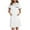 White, variant on Scrub Dresses for Women Casual Solid Color Short Sleeve Nurse Working Uniform Dress with Pocket Stretchy V-Neck Workwear