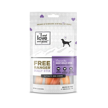 UPC: 0818336010019 | I and love and you  Free Ranger Dog Chews  Beef Bully Stix  2.5 Oz  6 Inch