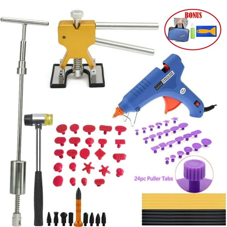 Car Body Paintless Dent Repair Removal Tools Pops a 2-in-1 Slide Hammer PDR Golden Lifter Hot Melt Glue Gun Pro Glue Sticks