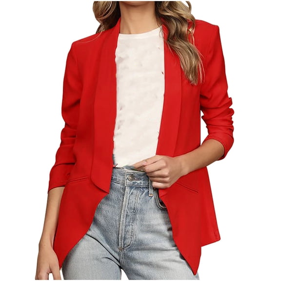 Lenpel Women's Blazer Open Front Long Sleeve Business Casual Cardigan Jacket Fall Fashion Dressy Blazer