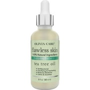Tea Tree Pure Flawless Essential Facial Oil By Olivia Care  100% Natural. Moisturizing, Hydrating, Calming & Soothing. Deep Cleans & Soothes Skin. Remove Dirt, Scars & Impurities - 2 OZ