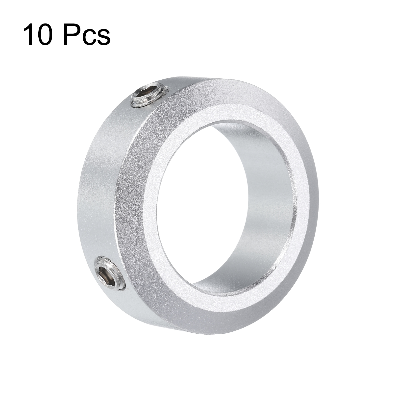 10 Packs Set Screw Collars 25mm Bore, Aluminum Shaft Collars, 38mm OD and 12mm Thickness, Set Screw Clamp Collar