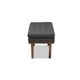 thumbnail image 3 of Baxton Studio Arne Mid-Century Modern Dark Grey Fabric Upholstered Walnut Finished Bench, 3 of 5