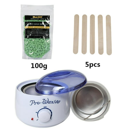 Waxing Kit, Yosoo Hair Removal Hot Paraffin Pearl Wax Warmer Heater Pot Machine+100g Hard Wax Beans+5 Wax Applicator