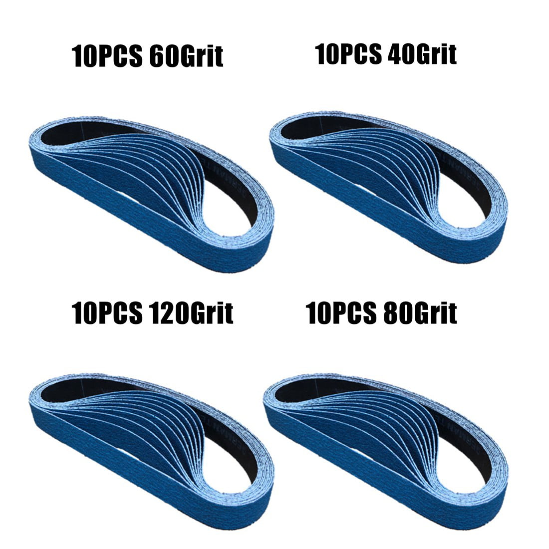 10PCS Zirconia Sander File Sanding Belts 40/60/80/120 Grit 20mm x 520mm 