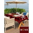 thumbnail image 4 of Outdoor Tablecloth with Umbrella Hole and Zipper, Christmas Home Rectangle Table Cloth 60x84 Inch Waterproof Tablecloth, Winter Xmas Red Black Buffalo Plaid Picnic Table Cover for Patio Camping, 4 of 7