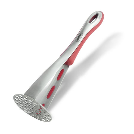 Zyliss Stainless Steel Potato Masher with Bowl Scraper   11  Silver/Red