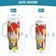 thumbnail image 6 of Yayeee 30oz Stainless Steel Tumbler with Straw and Handle Double-Wall Insulated Travel Water Bottle, White Striped Lemon, 6 of 8