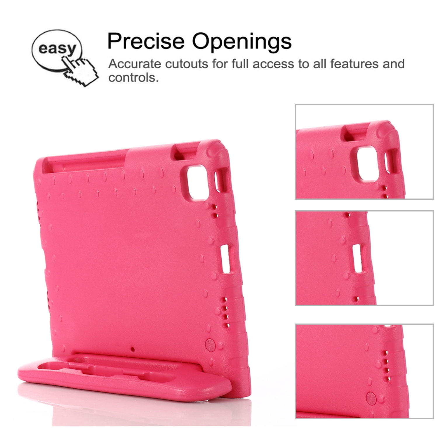 iPad Pro 12.9 Case 2020 for Kids, Allytech Light Wight Shockproof Convertible Handle Stand Cover [Supports 2nd Gen Pencil Charging Mode] Cover for Apple iPda 12.9 4th Generation, Rose