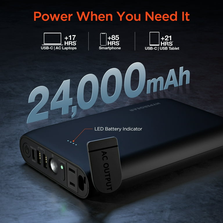 HyperGear 24000mAh Portable Battery Charger, USB Laptop Power Bank
