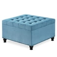 thumbnail image 2 of Square Storage Ottoman with Wooden Legs | Multi - functional for Living, Bedroom, Office & Kids' Room | Solid Wood + TB117 Foam | Solves Clutter Problem, 2 of 7
