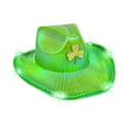 thumbnail image 2 of DJN St. Patrick's Day Hat with LED Light Up Glowing Shamrock Sequins Party Hat Blended Fabric Fashion Cap D One Size, 2 of 5