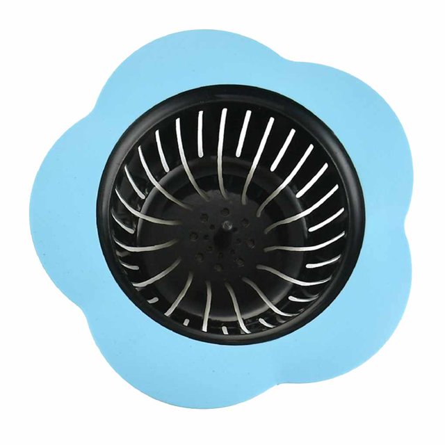 Yuarrent Filtro de filtro de fregadero TPR de silicona en forma de ciruela, tapón de agua, tapón de desagüe para el suelo, tapón para bañera, Suministros de limpieza para el hogar azul Yuarrent JJ17706-03