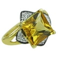 thumbnail image 2 of Carillon Gold Finish Square 10 MM Citrine 925 Silver Solitaire Accents Women Ring Size US- 5, 2 of 8